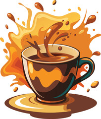  Rendy Coffee T-Shirt Design – Artistic Coffee Cup, Beans, Unique Coffee T-Shirt Design