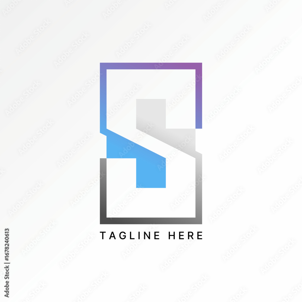Poster logo design graphic concept creative premium vector stock image top sell initial s font with plus he