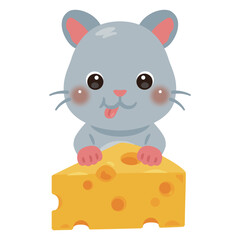 チーズとネズミのイラスト