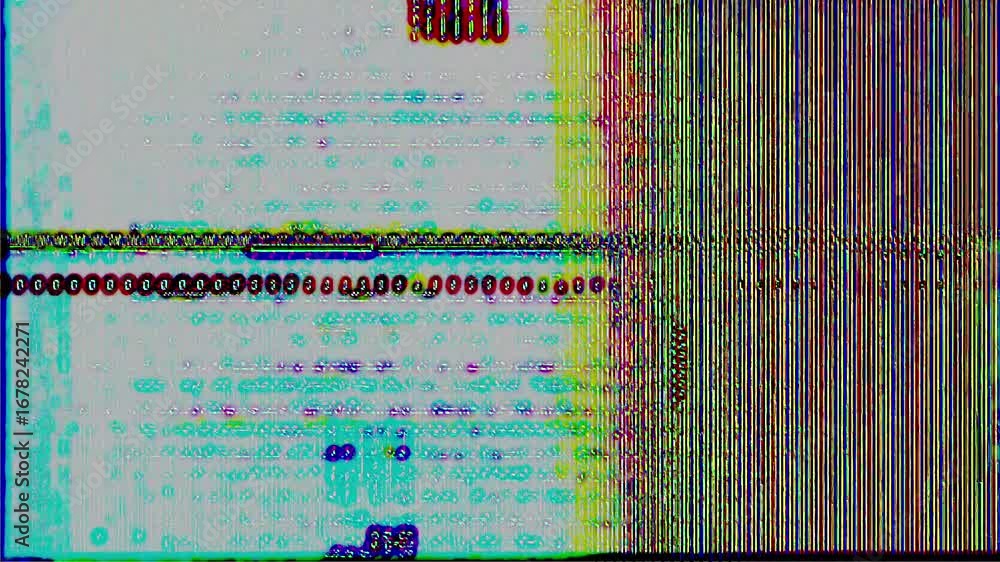 Poster strong distortion effects glitches noise and static animation
