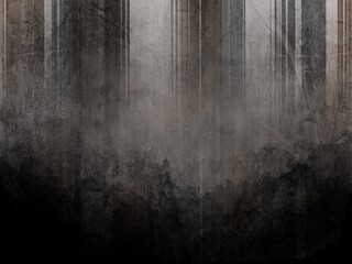 黒いもやと古びた灰色のストライプ模様の退廃的な背景