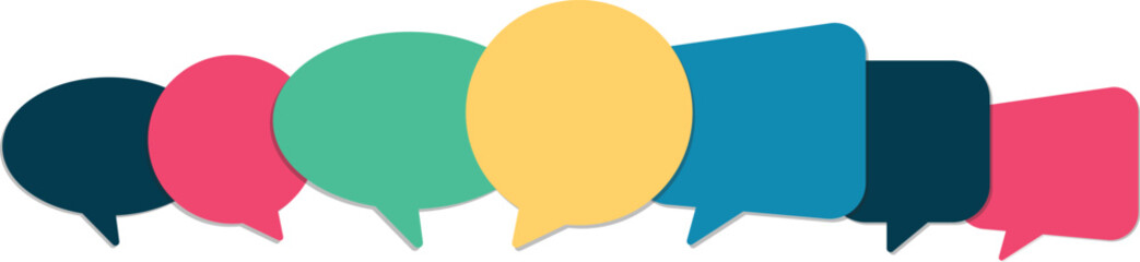 colorful speech chat bubble communication vector design