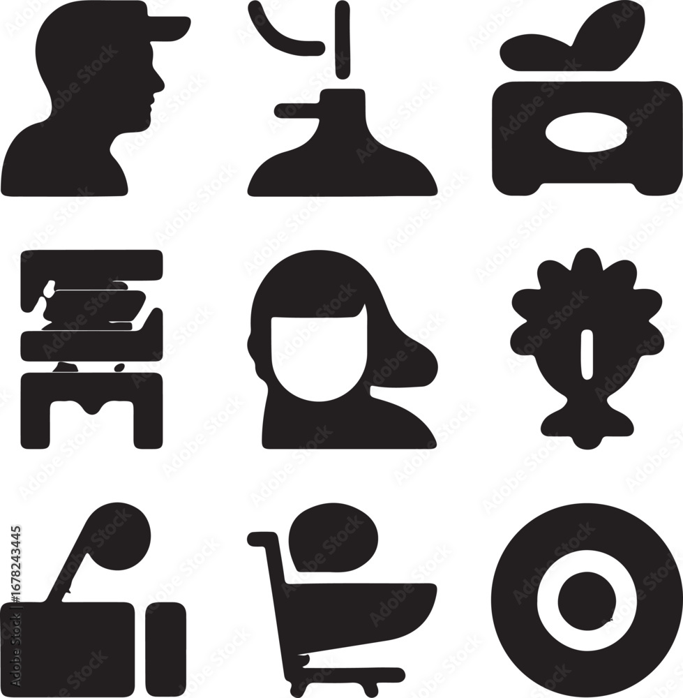 Poster flat design business icon set minimal line art icons collection modern user interface icon pack crea