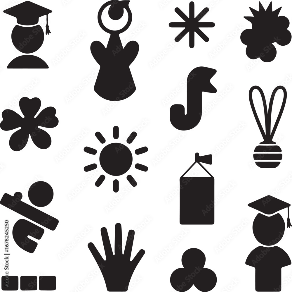 Poster flat design business icon set minimal line art icons collection modern user interface icon pack crea