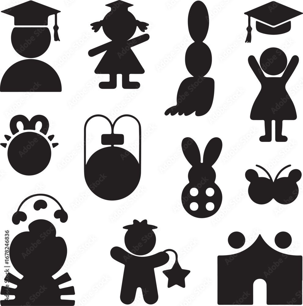 Poster flat design business icon set minimal line art icons collection modern user interface icon pack crea