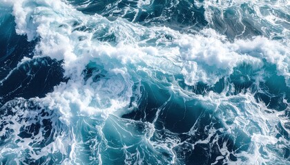 Fototapeta premium Natural texture of agitated sea surface.