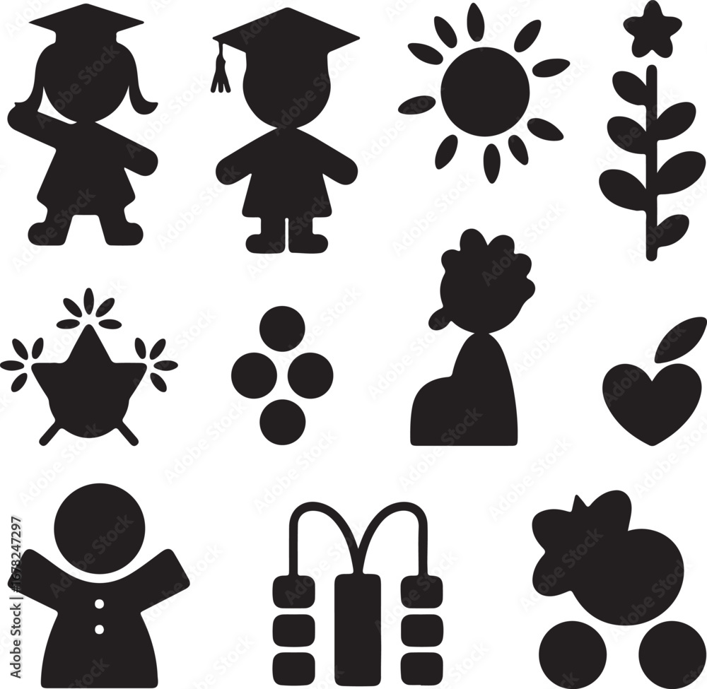 Poster flat design business icon set minimal line art icons collection modern user interface icon pack crea