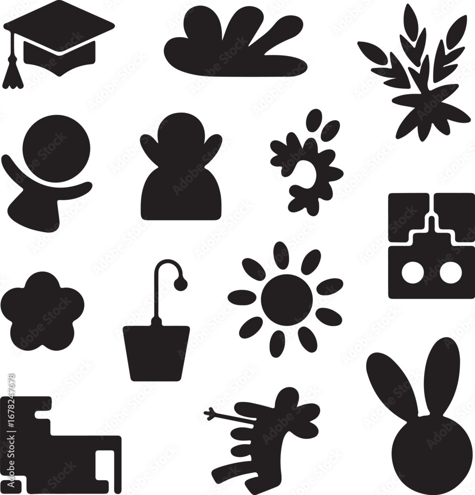 Poster flat design business icon set minimal line art icons collection modern user interface icon pack crea
