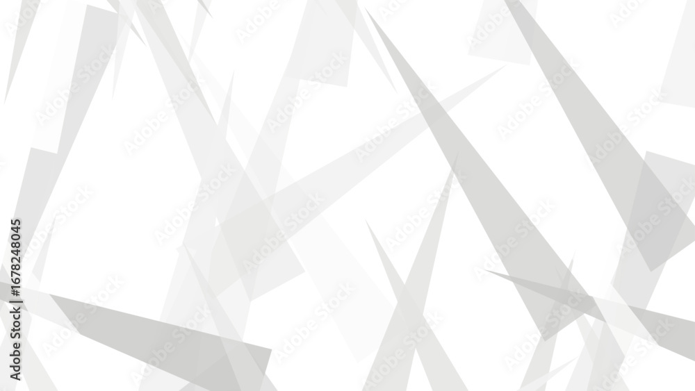 Poster abstract white and grey on light silver background modern design. transparent material in 3d triangl