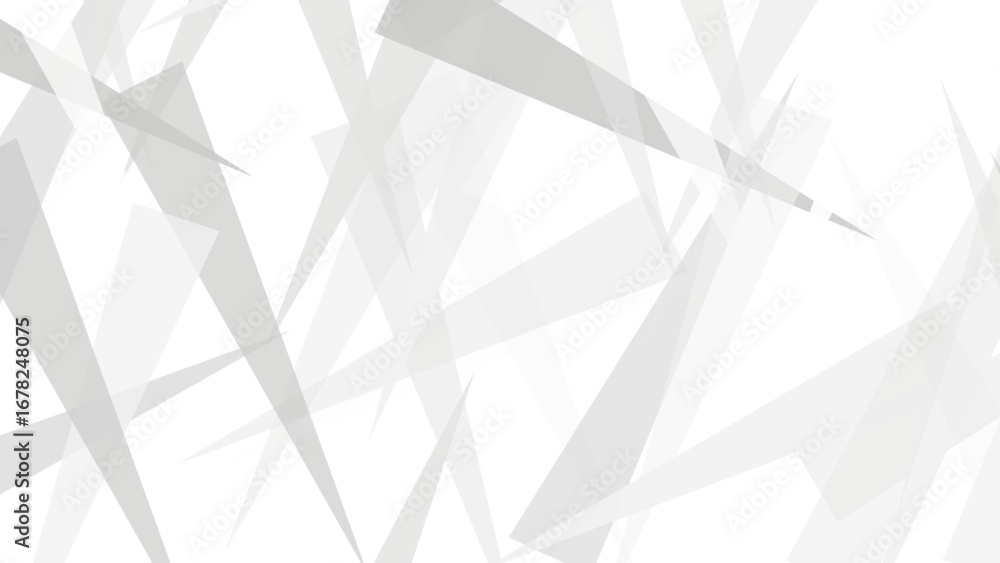 Poster abstract white and grey on light silver background modern design. transparent material in 3d triangl