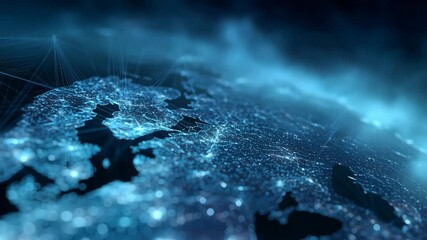 Glowing digital infrastructure illuminating a global logistics network - Powered by Adobe