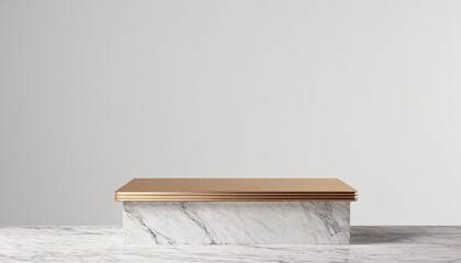 Marble Podium Isolated On Transparent Background. 3