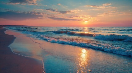 Serene sunset over a beach