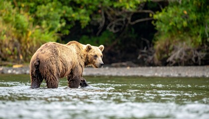 Alaskan Brown Bear Fishing