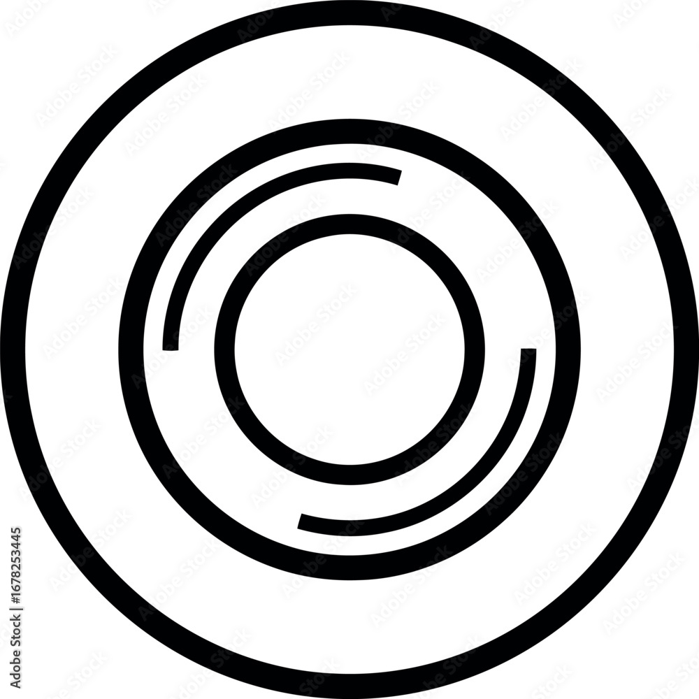 Aufkleber vector vector art of concentric circles with curved lines forming a modern abstract design, transpar