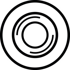 Vector vector art of concentric circles with curved lines forming a modern abstract design, transparent background