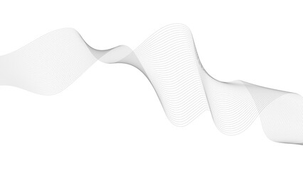Modern abstract glowing wave lines on white background. Dynamic flowing wave design element.