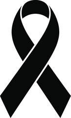Black awareness ribbon black ribbon symbol