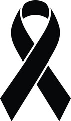 Black awareness ribbon black ribbon symbol