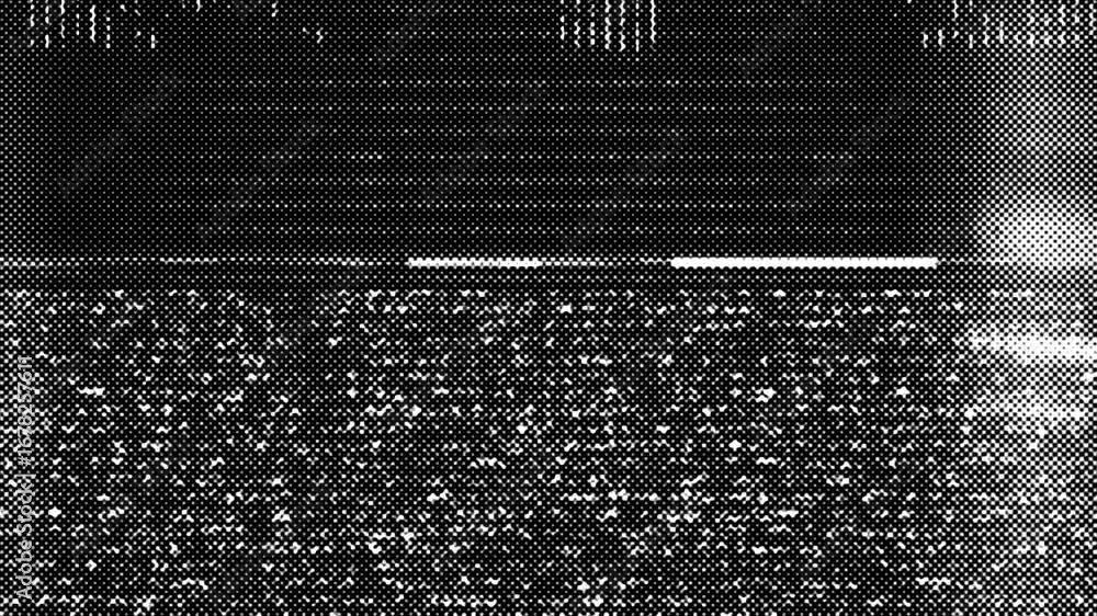 Poster strong distortion effects glitches noise and static animation