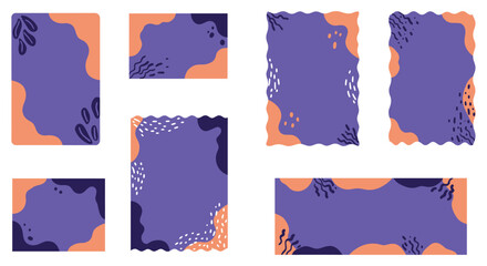 Fototapeta premium Abstract Purple and Orange Frame Templates for Social Media