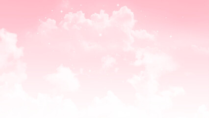 Pink and clouds summer nature. Day landscape