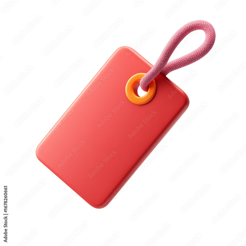 Poster stylized price tag display against an isolated transparent setting with bright coloration