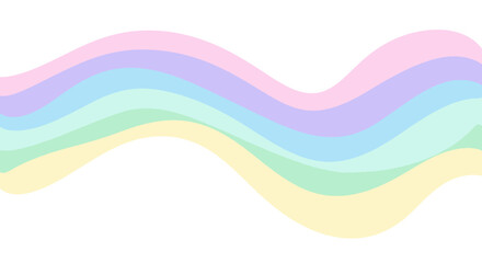 Pastel Rainbow Waves Background with Soft Gradients for Digital Art and Decorative Design Projects, Ideal for Children's Content and Creative Graphic Elements