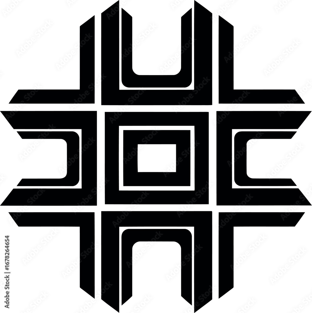 Aufkleber vector vector art of abstract geometric shape with a symmetrical pattern and a central square, trans