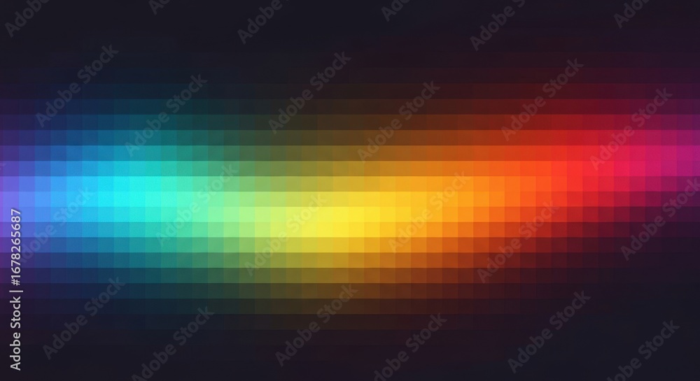 Aufkleber vibrant spectrum of pixelated light streaks abstract background with dynamic color gradient