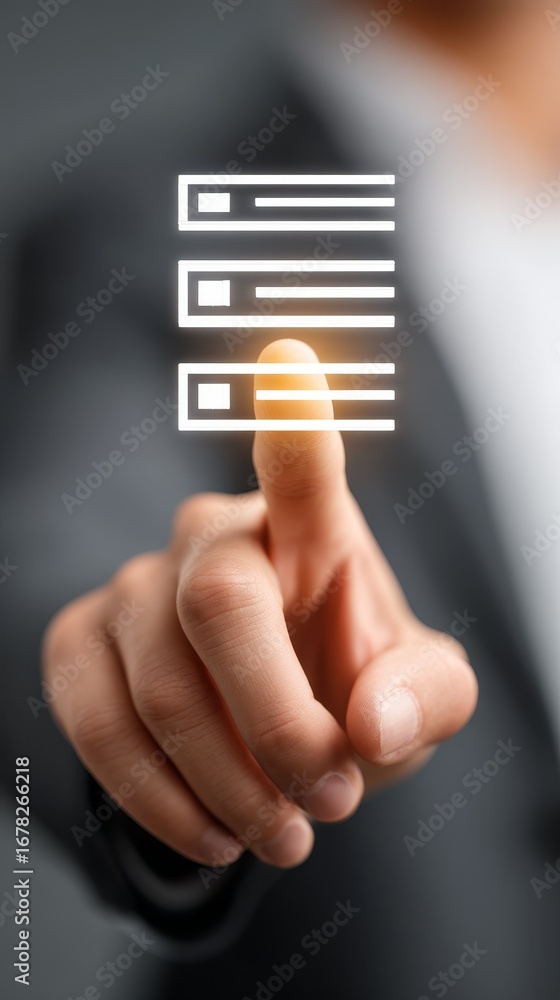 Aufkleber humancomputer interaction, person engaging with technology through button press on a modern keyboard