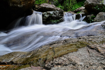 Rapids and streams in Huay Kaew Waterfall in the rainy season at Doi Suthep-Pui National Park,Chiang mai, Northern Thailand.