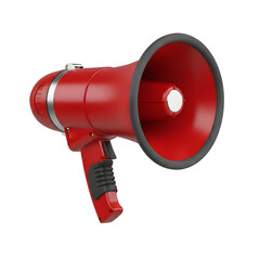 Red Megaphone for Announcements and Communication.