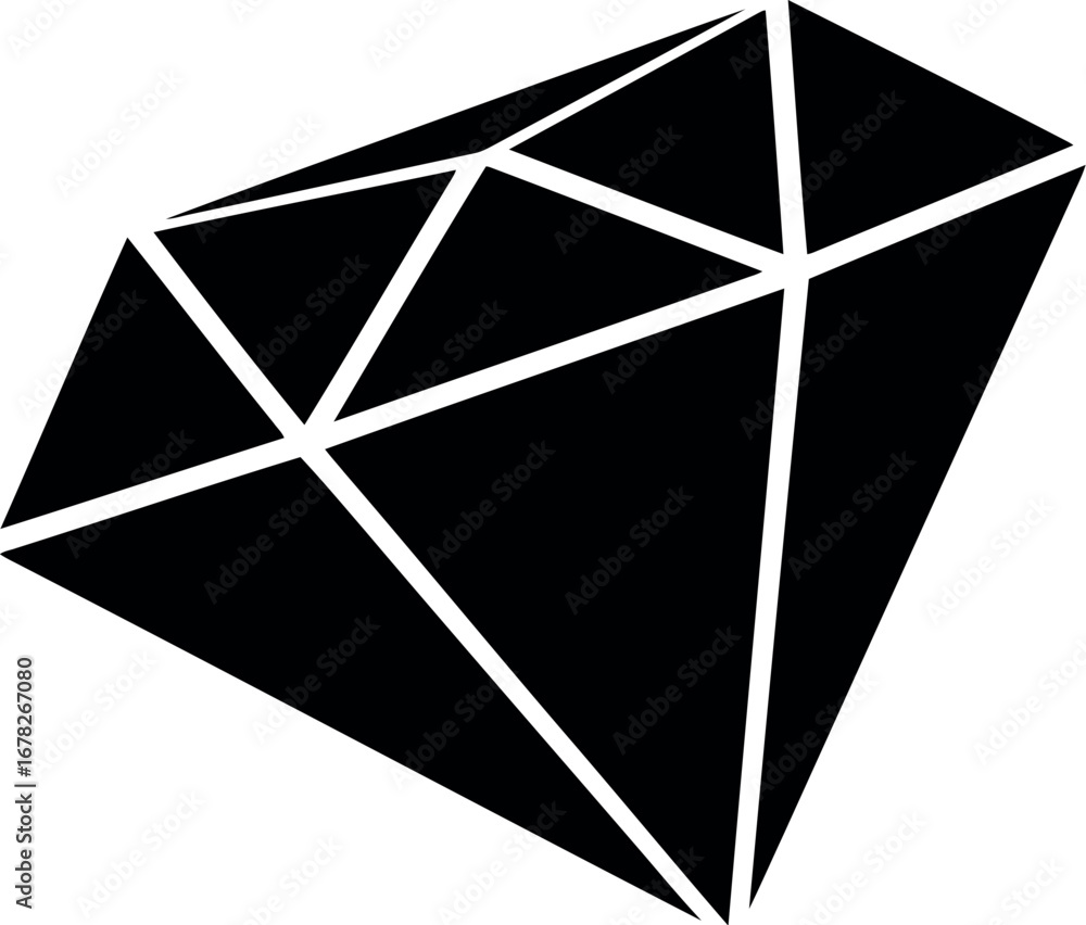 Aufkleber vector vector art of 3d geometric crystal or diamond shape with sharp edges, transparent background