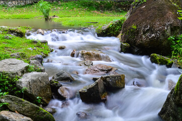 Rapids and streams in Huay Kaew Waterfall in the rainy season at Doi Suthep-Pui National...