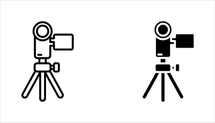 Obraz premium Tripod icon set in line style. Perfect for website mobile app presentation, vector illustration on white background