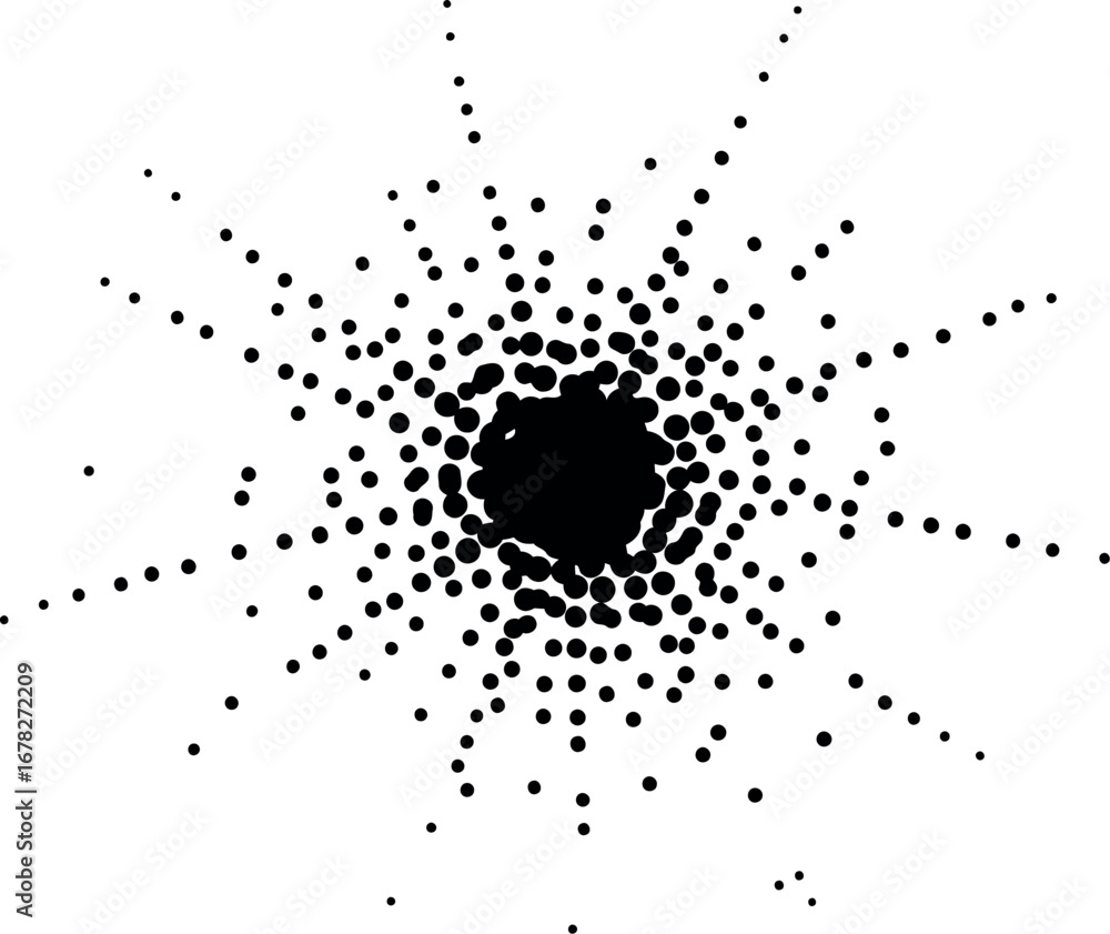 Aufkleber vector vector art of abstract radial pattern of dots with dark center transparent background