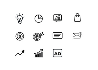 Digital marketing icon set