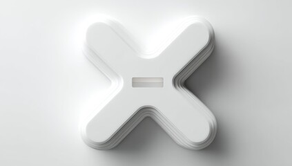 Obraz premium 3D white X shape, layered, negative space