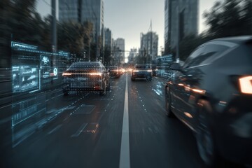 Visualization of multimodal ai processing data from lidar radar and camera to enhance autonomous vehicle perception highlighting innovation in mobility technology safety and navigation systems.