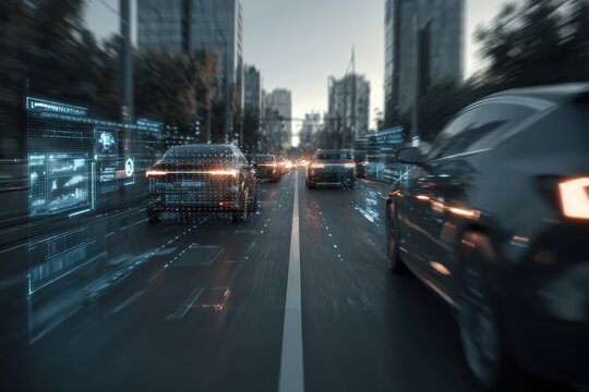 Visualization of multimodal ai processing data from lidar radar and camera to enhance autonomous vehicle perception highlighting innovation in mobility technology safety and navigation systems.