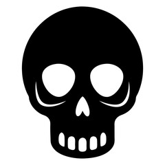 Halloween Skull Silhouette Illustration Spooky Scary Horror Skeleton Decoration Graphic PNG