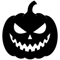 Halloween Jack O Lantern Pumpkin Silhouette Illustration Spooky Scary Face Holiday Decoration Graphic PNG