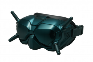 Futuristic vr goggles with antennas, showcasing cutting-edge technology, isolated on a transparent background