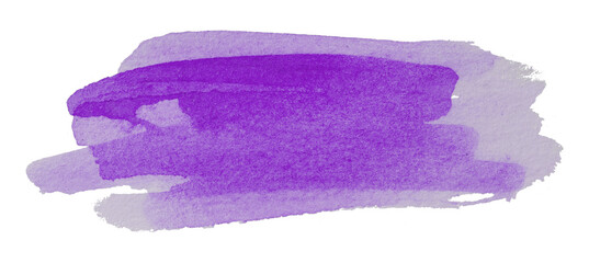 purple watercolor background. Artistic hand paint. Isolated on transparent background.