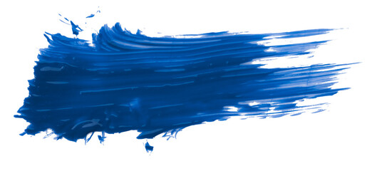 Blue brush watercolor isolated on transparent background