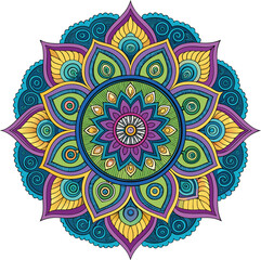 colorful mandala design ornament