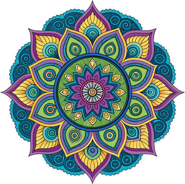 colorful mandala design ornament