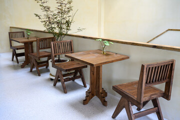 Tables and chairs in the restaurant