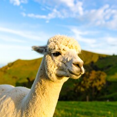 Obraz premium Alpaca Portrait New Zealand Farm